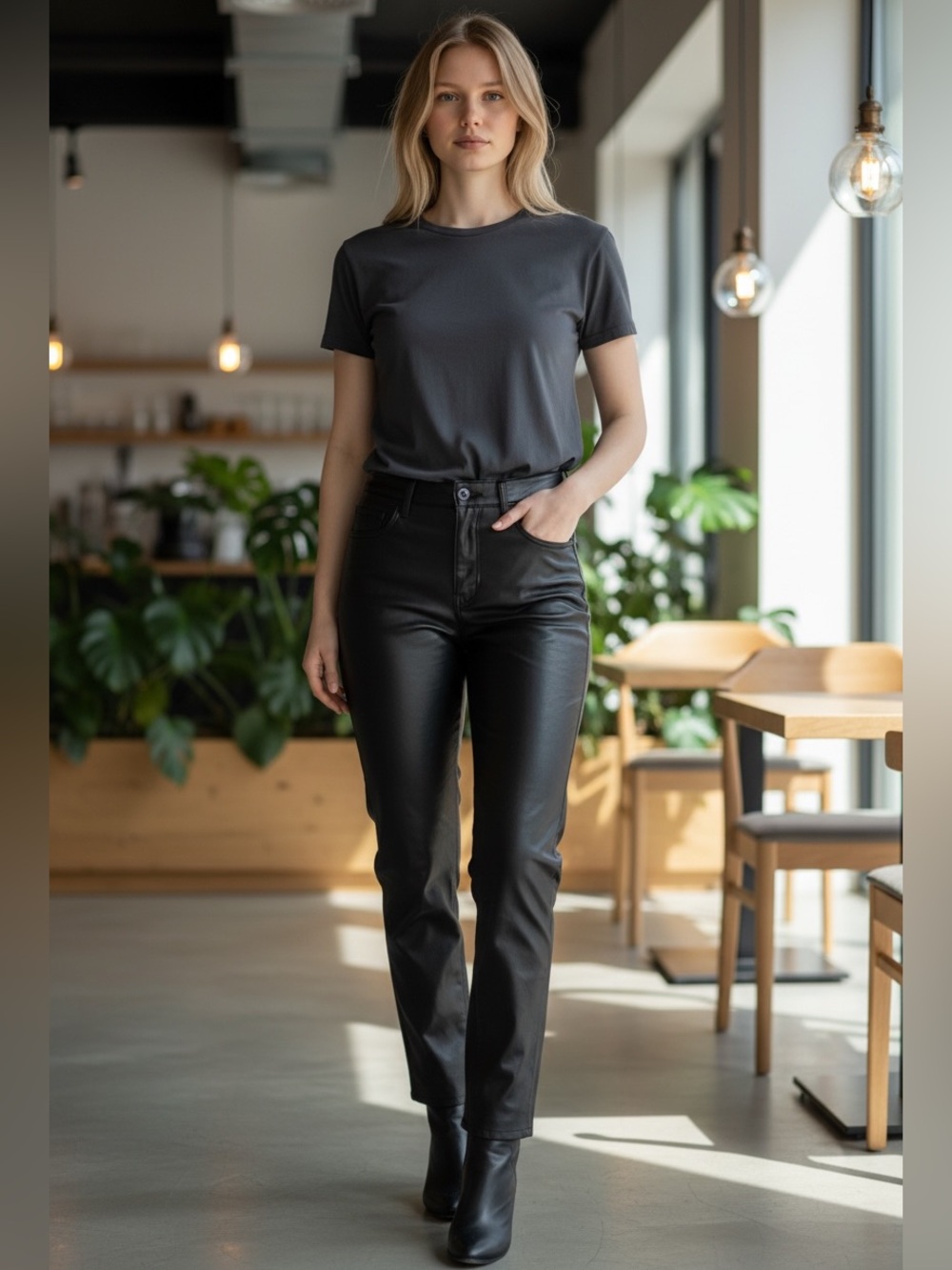 Nine West Black Pleather Pants NWOT